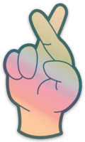 Load image into Gallery viewer, Crossed fingers sticker - HOLOGRAPHIC